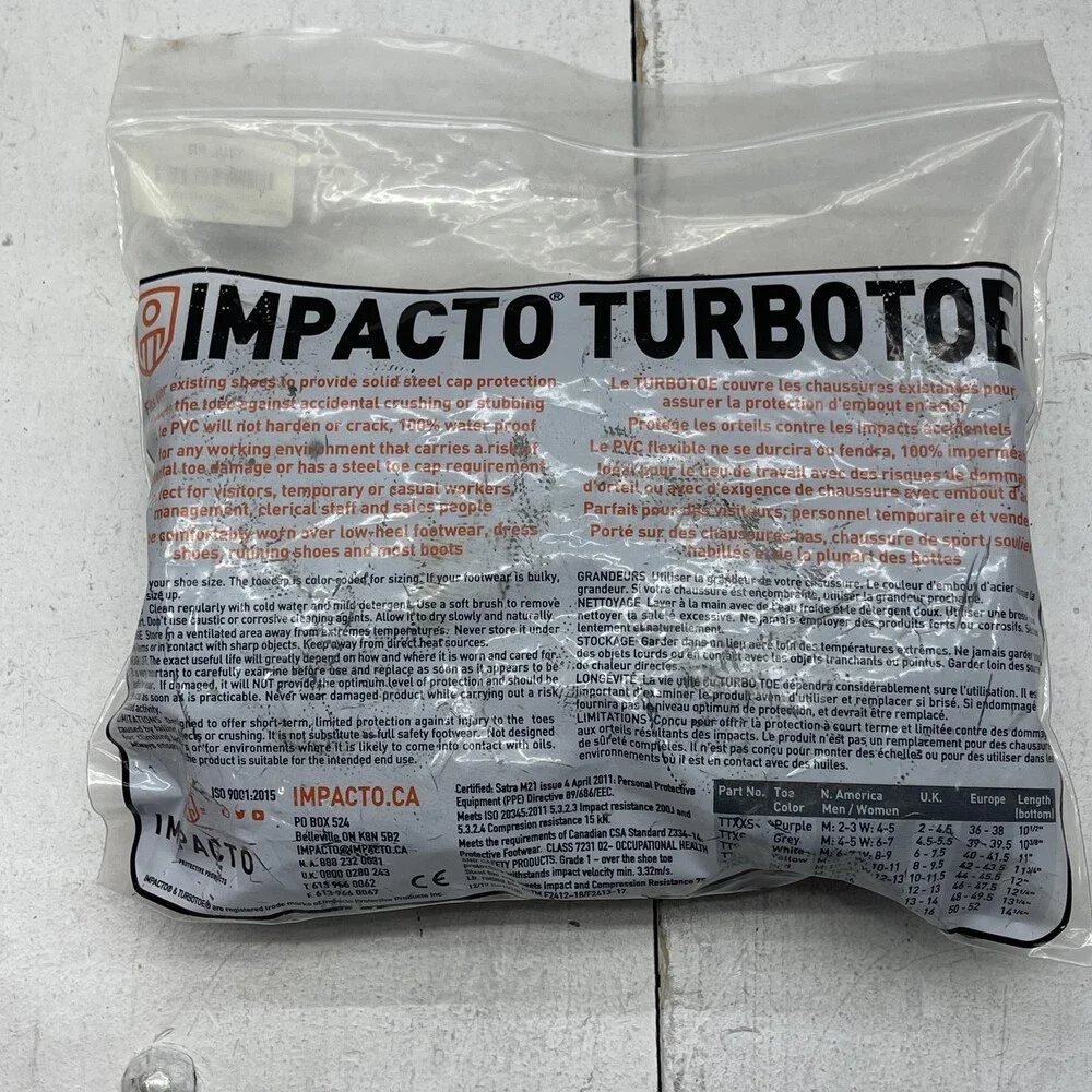 Impacto Turbotoe Steel Toe Cap Overshoes Large Black Red Safety Work Boot
